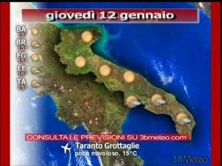 Previsioni del tempo, giovedì 12 gennaio