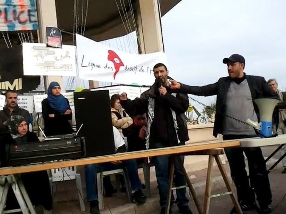 Rassemblement à Grasse,  le samedi 7 janvier 2012. Intervention de Samir (MIB)