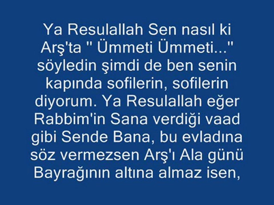 GAVS I SANİ hz nin HAC'DA YAPTIĞI DUA