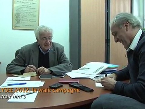 ELYSEE 2012, la vraie campagne- film 5 - Alain Krivine et Philippe Poutou, candidat du NPA, préparent leurs voeux