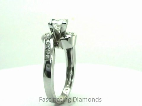 FDENS594PRR Princess Cut Diamond Channel Set Swirl Shaped Bridal Ring