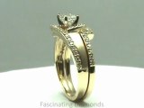 FDENS3166AS     Asscher Cut Diamond Wedding Rings Set W Round Diamonds In Micro Pave Setting
