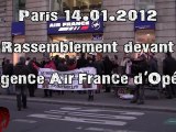 Rassemblement devant l'agence Air France d'Opéra (14.01.2012)