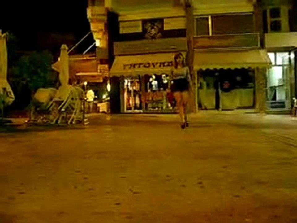 a short public walk at night