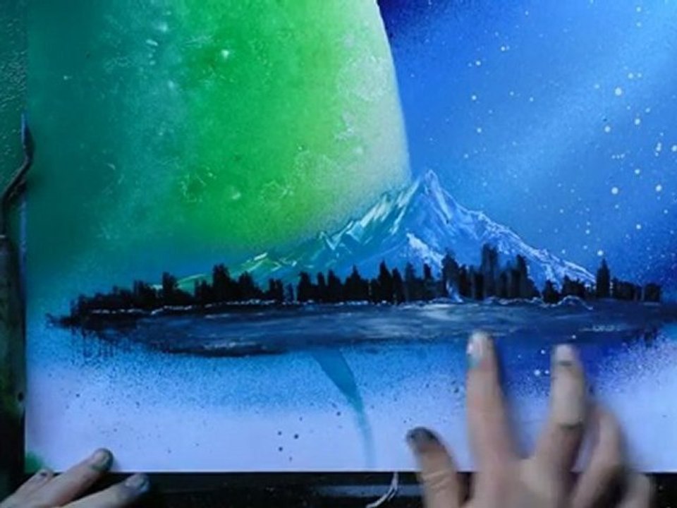 Spacepainting Lakeside forest