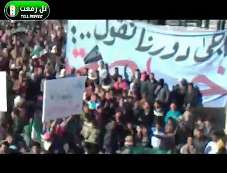 فري برس   تل رفعت مظاهرة عارمة في جمعة المنطقة العازلة مطلبنا 2 12 2011