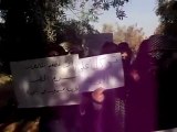فري برس   إعتصام حرائر معضمية الشام والطلب بمنطقه عازله وحظر جوي 3 12 2011 ج1