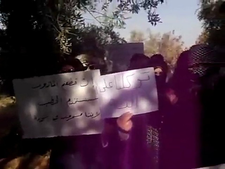 فري برس   إعتصام حرائر معضمية الشام والطلب بمنطقه عازله وحظر جوي 3 12 2011 ج1