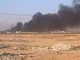 فري برس   القصير قوات الاحتلال تحرق صهريج مازوت في القصير 4 12 2011