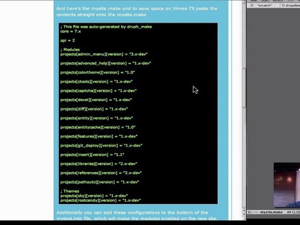 Installing Drupal 7 using drush make, git and installation profilies