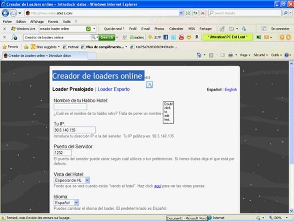Crée un rétro V.18 Reta V.18