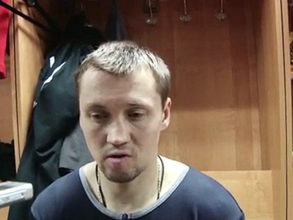 Егор Михайлов после игры с к.Сибирь 16.01.12.