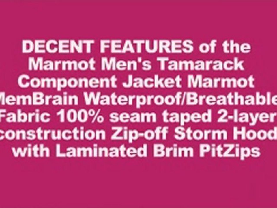 Marmot Tamarack Component Jacket  Mens
