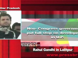 Rahul Gandhi starts fifth phase of Congress campaign in Lalitpur, U.P, 17 Jan 2012