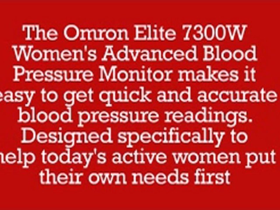 Omron Elite 7300W Womens Avanced Blood Pressure Monitor