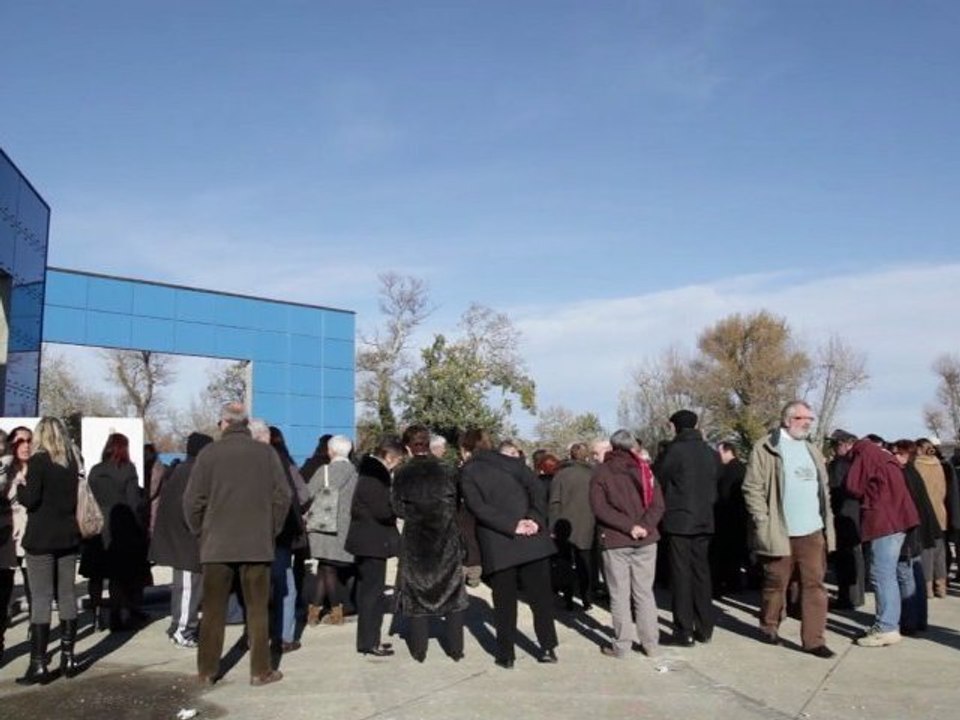 Pose de la première pierre de l'extension du musée Arles antique.