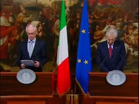 Roma - L'incontro di Monti con Van Rompuy