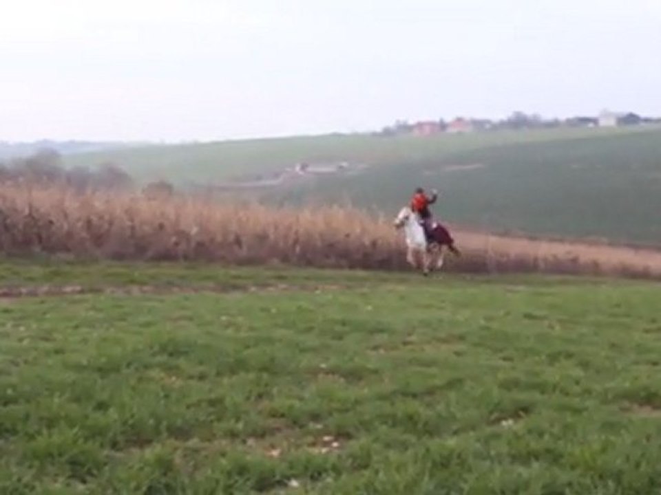 Petit galop dans une montée.