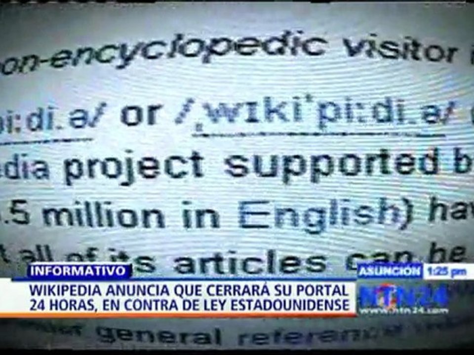 Wikipedia en inglés estará fuera de servicio durante 24 horas en protesta a la ley SOPA