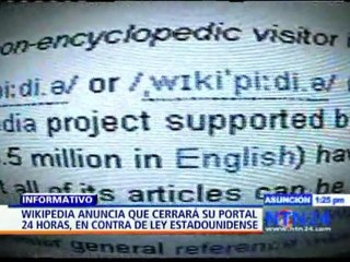 Wikipedia en inglés estará fuera de servicio durante 24 horas en protesta a la ley SOPA