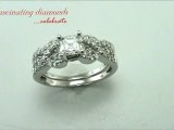 Asscher Cut Diamond Wedding Rings Set In Swirl Prong Setting