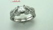Asscher Cut Diamond Wedding Rings Set In Swirl Prong Setting