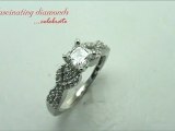 Asscher Diamond Engagement Ring In Swirl Prong Setting