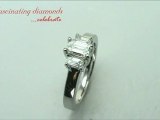 Emerald Cut Three Stone Diamond Engagement Anniversary Ring