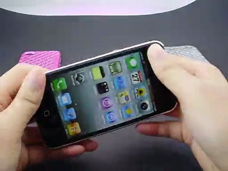 Cute iPhone 4S Checkered Shiny Rhinestone Hard Cases