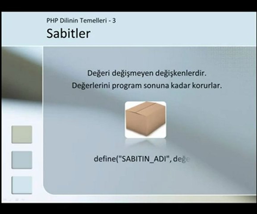 PHP Dersi 2.3. Değişken Değişkenleri ve Sabitler.wmv - YouTube