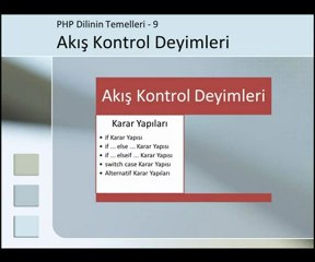 PHP Dersi 2.9. Akış Kontrol Deyimleri.wmv