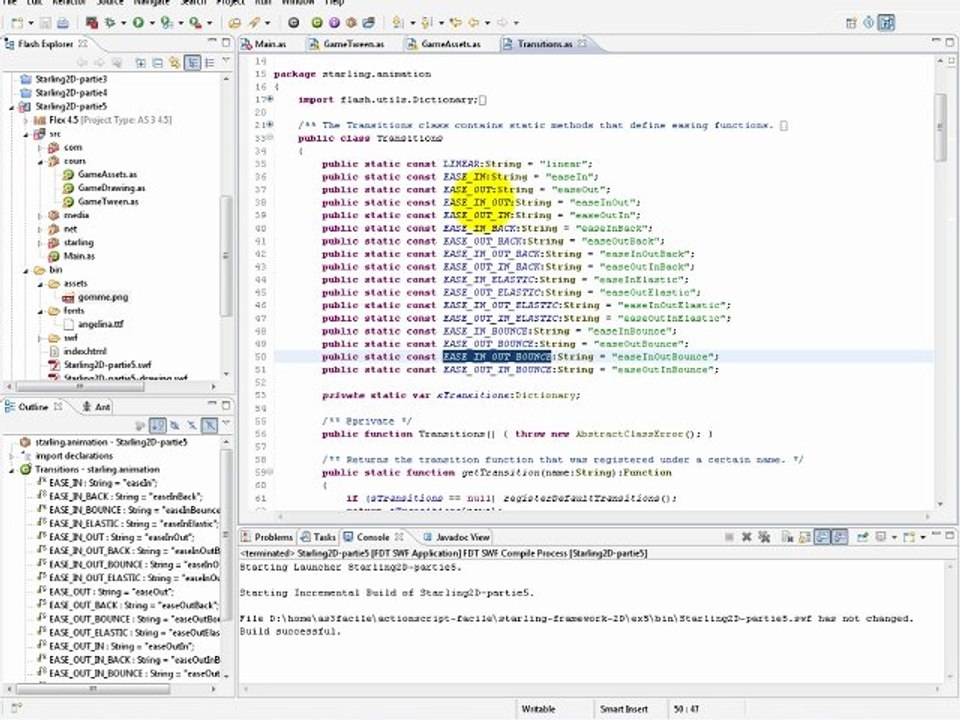 Les fonctions Tween et Dessin avec Starling Framework