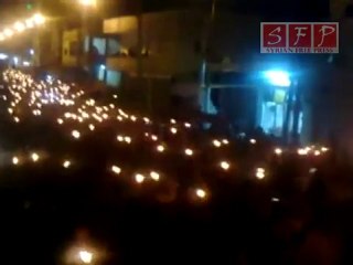 مظاهرة الشموع في حوران عقب خطاب بشار أسد 16-4-2011