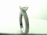 FDENS1790RAR         Radiant Cut Diamond Vintage Style Engagement Ring W Milgrains In Pave Setting