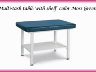 Multi-task table with shelf  color Moss Green