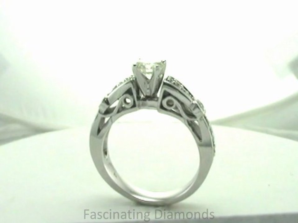 FDENR3142ROR       Round Cut Diamond Engagement Ring With Round Diamonds In Pave Setting