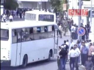 وصول باصات الامن و الجيش والشبيحة برزة 20-5-2011