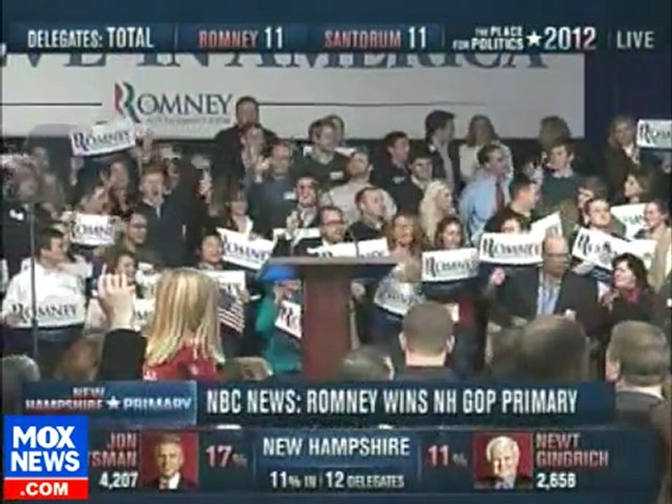 MSNBC Projects Mitt Romney Wins New Hampshire Primary
