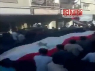 مظاهرة في مدينة سقبا القريبة من مدينة دمشق في 15-6-2011