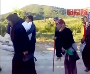 جسر الشغور بعض العائلات النازحة إلى تركية 8-6-2011