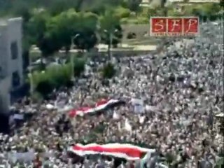 حماة 150-200 ألف متظاهر في ساحة العاصي في حماة 10-6-2011