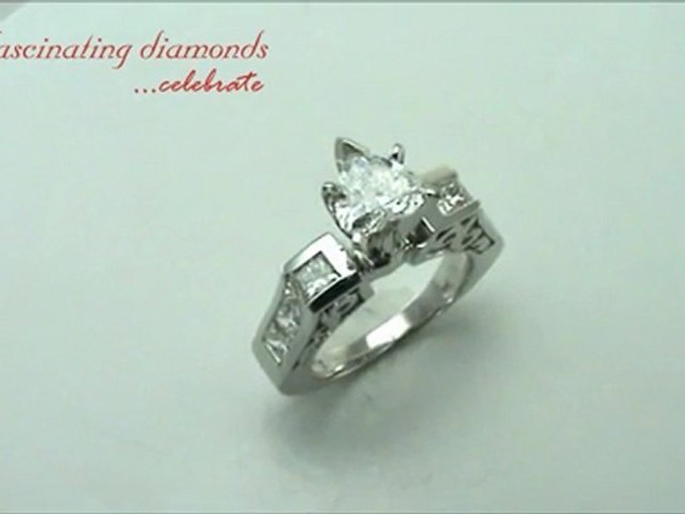 Heart Shape Diamond Vintage Channel Set Engagement Ring