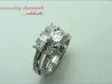 Round Cut Diamond Engagement Rings Set With Princess And Baguette Diamonds In Channel Set