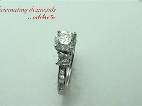 Round Cut Diamond Engagement Ring With Princess And Baguette Diamonds In Channel Set