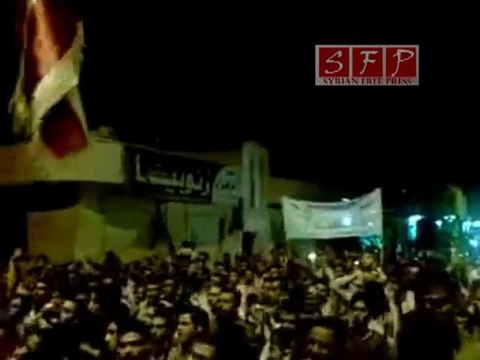 حماه حلفايا مظاهرة مسائية تحية لأهالي حلب على تفجرهم البركان الحلبي 29 6 2011