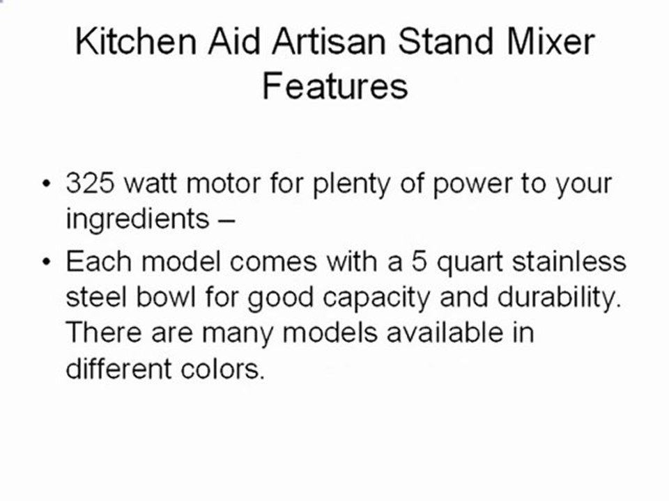 Kitchenaid artisan 5 qt mixer