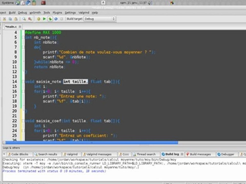 Tutoriel :: calcul d'une moyenne en C