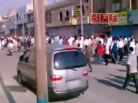 حوران- الحراك- مظاهرة تشييع الشهداء في 31-7-2011