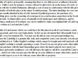 Highland Titles - How you can buy a title