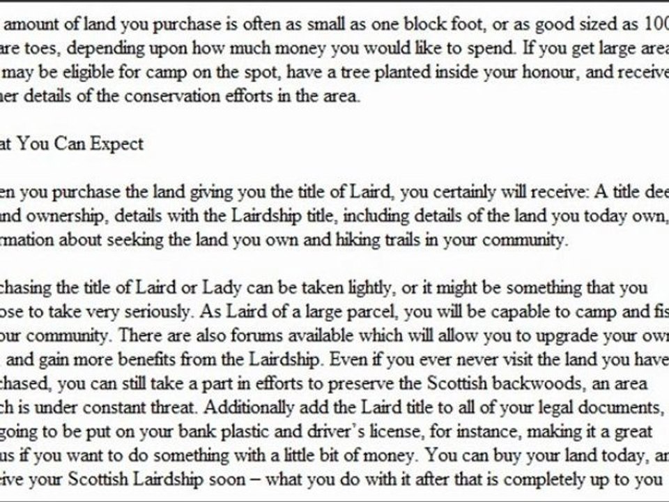 Buy Scottish Titles - How you can become a Laird of Scotland